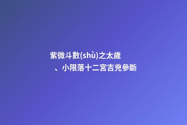 紫微斗數(shù)之太歲、小限落十二宮吉兇參斷